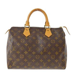 Louis Vuitton Speedy 30 Monogram Canvas Satchel Bag Brown